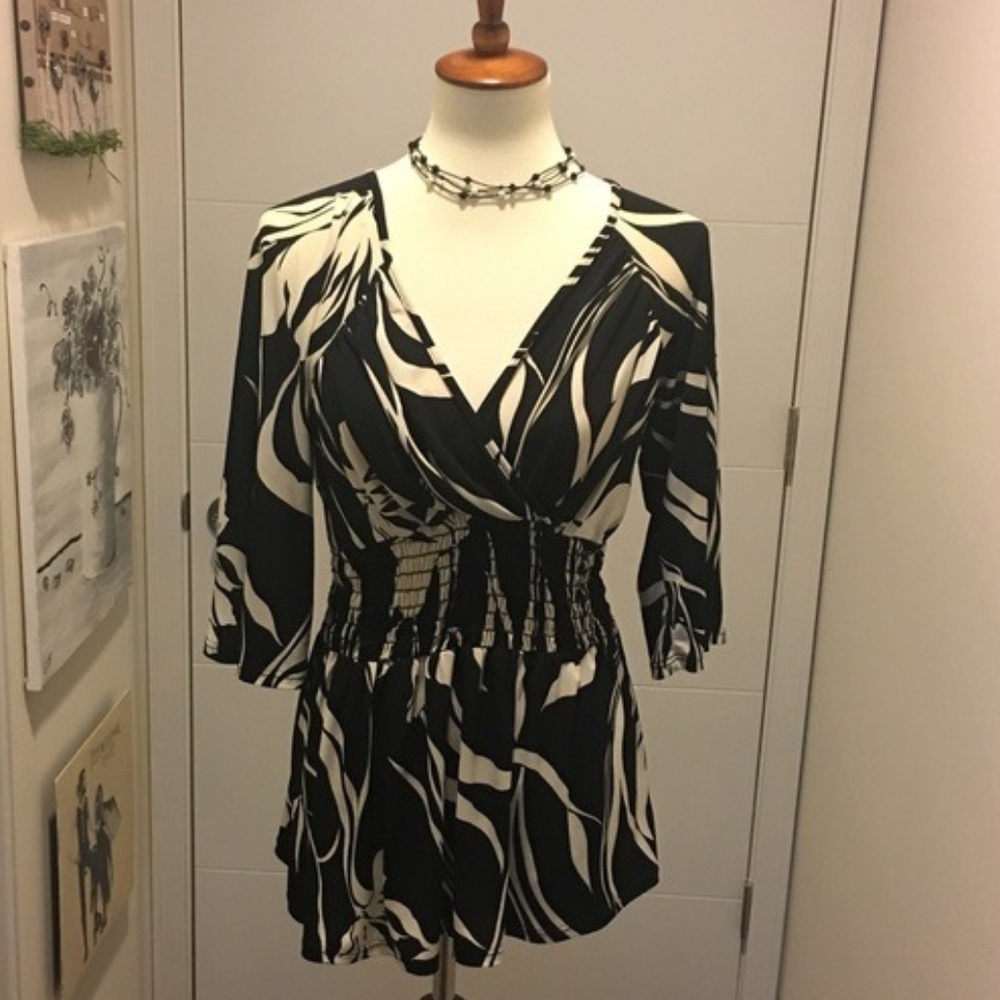 Olivia Moon surplice flowered top